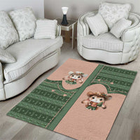 Western Yoke Area Rug Rabbit Howdy Christmas - Wonder Print Shop