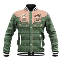 Western Yoke Baseball Jacket Rabbit Howdy Christmas - Wonder Print Shop