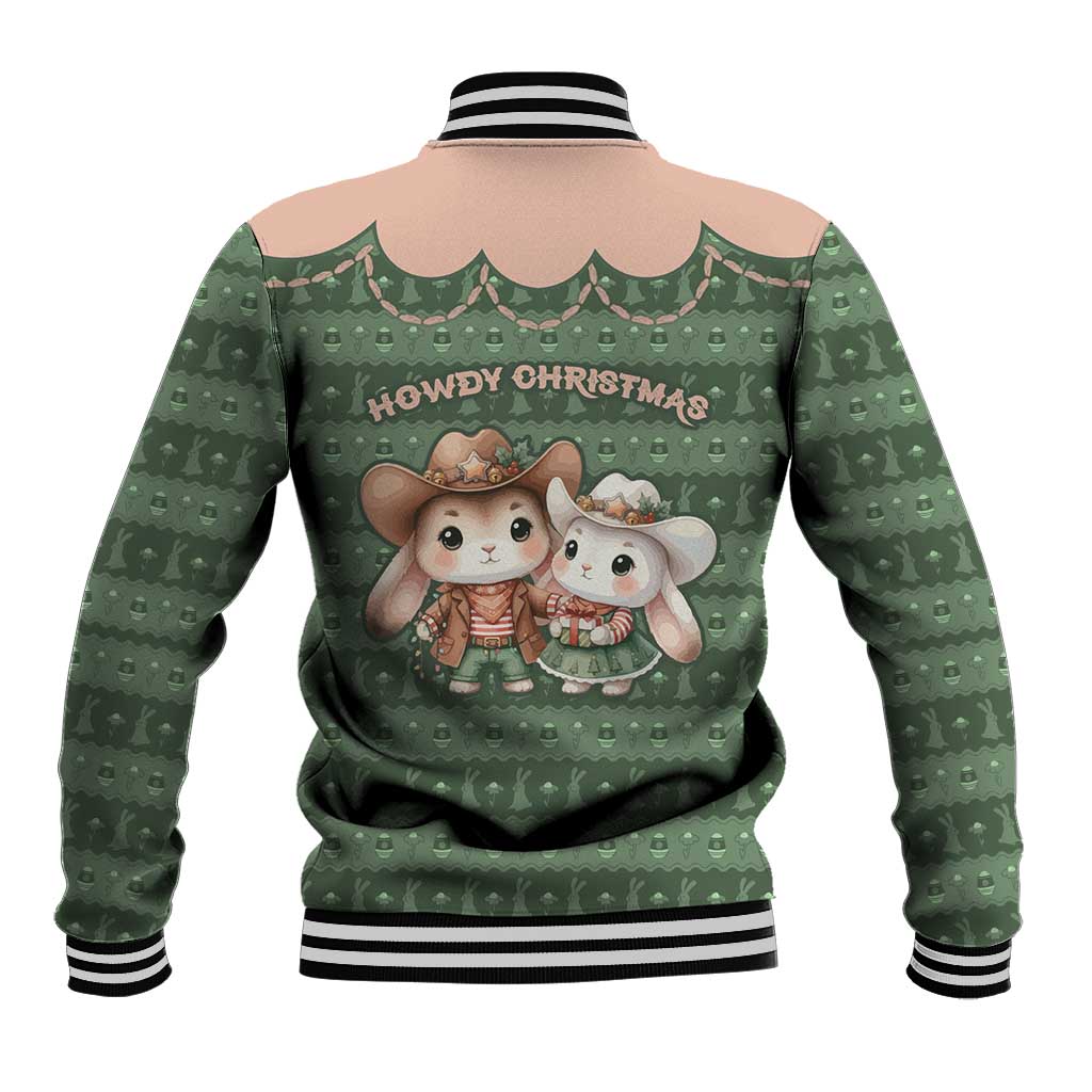 Western Yoke Baseball Jacket Rabbit Howdy Christmas - Wonder Print Shop