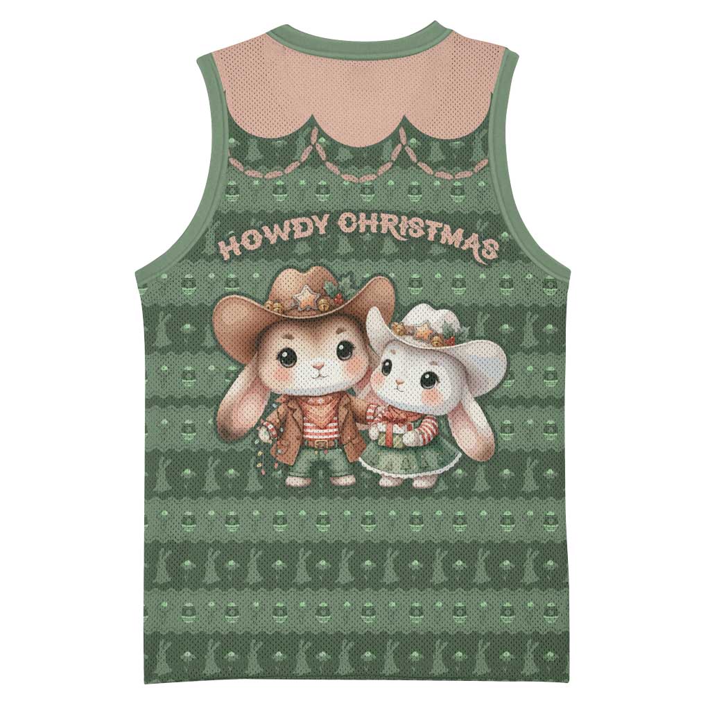 Western Yoke Basketball Jersey Rabbit Howdy Christmas - Wonder Print Shop
