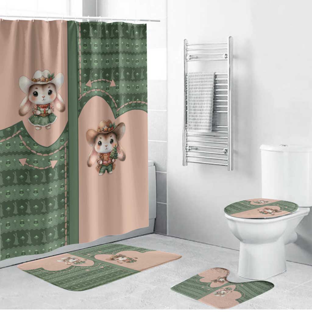 Western Yoke Bathroom Set Rabbit Howdy Christmas - Wonder Print Shop
