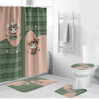 Western Yoke Bathroom Set Rabbit Howdy Christmas - Wonder Print Shop