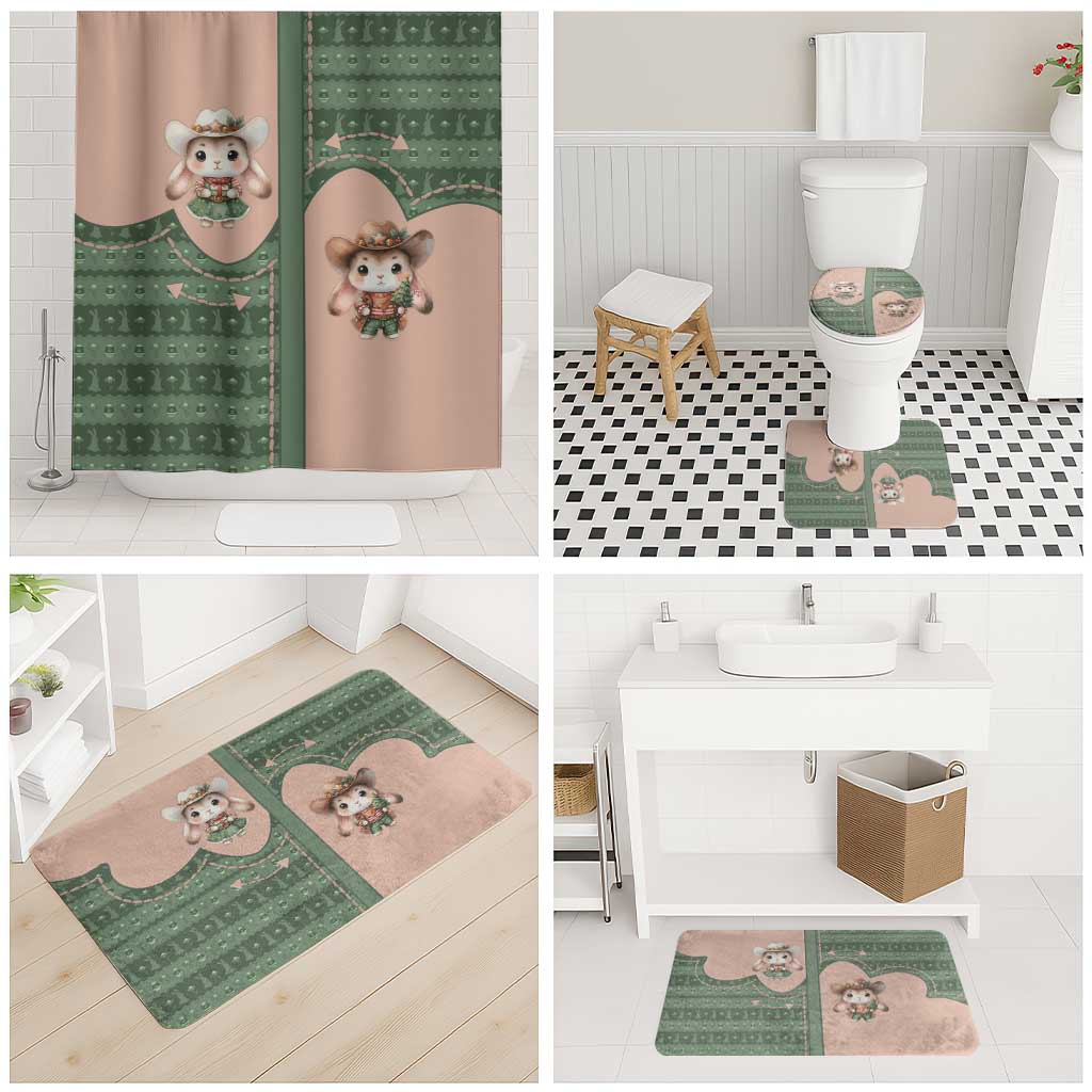 Western Yoke Bathroom Set Rabbit Howdy Christmas - Wonder Print Shop