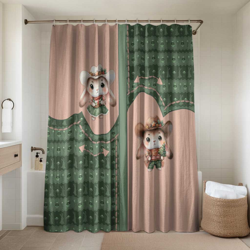 Western Yoke Bathroom Set Rabbit Howdy Christmas - Wonder Print Shop