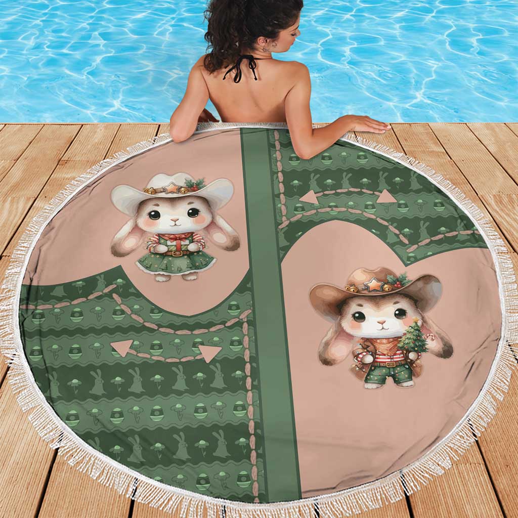 Western Yoke Beach Blanket Rabbit Howdy Christmas - Wonder Print Shop