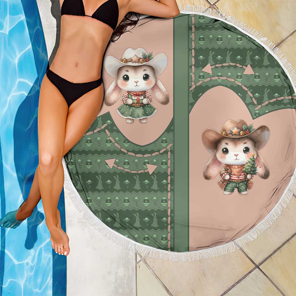 Western Yoke Beach Blanket Rabbit Howdy Christmas - Wonder Print Shop