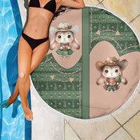 Western Yoke Beach Blanket Rabbit Howdy Christmas - Wonder Print Shop