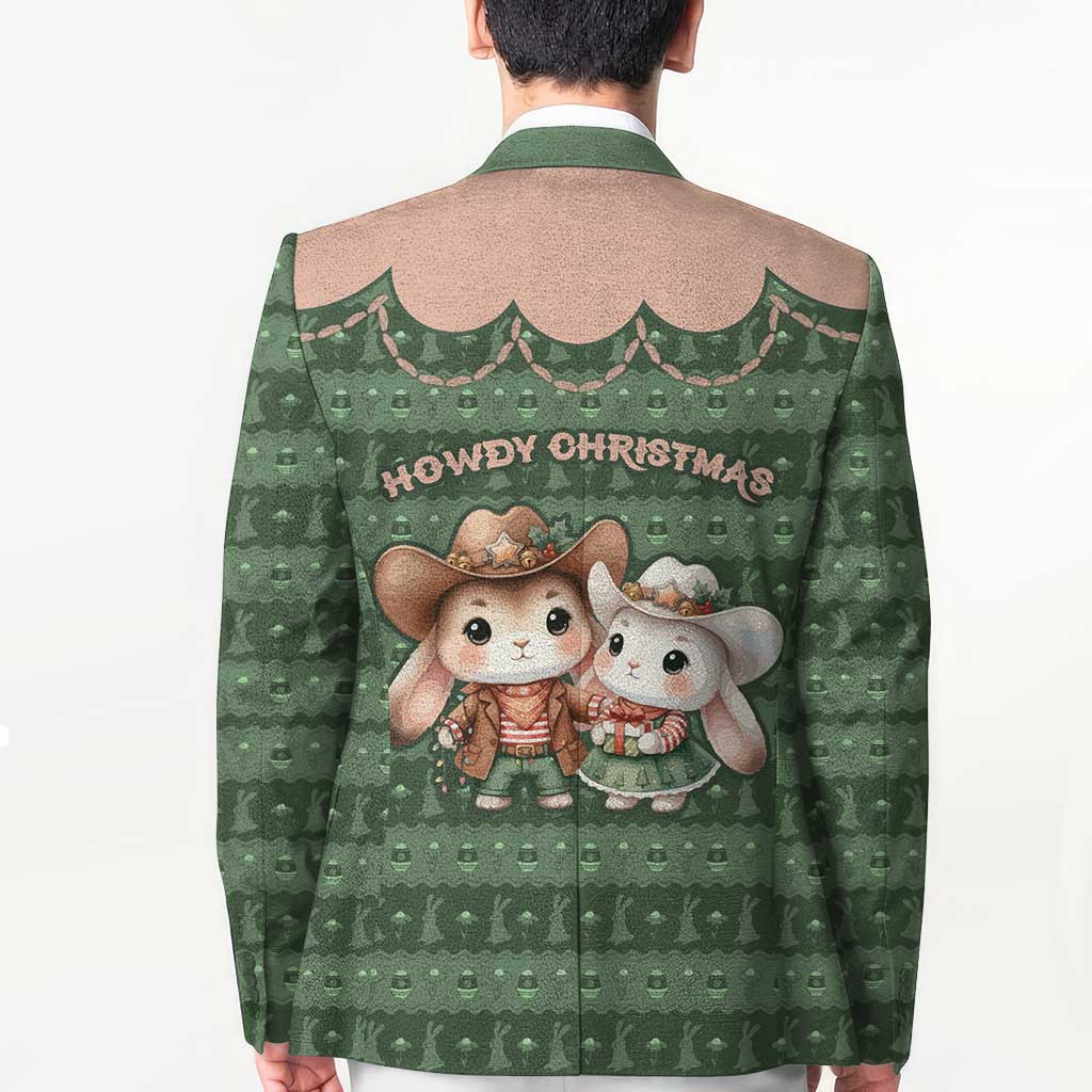 Western Yoke Blazer Rabbit Howdy Christmas - Wonder Print Shop