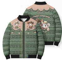 Western Yoke Bomber Puffer Jacket Rabbit Howdy Christmas - Wonder Print Shop