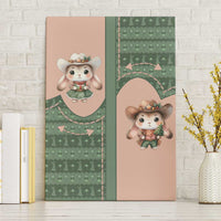 Western Yoke Canvas Wall Art Rabbit Howdy Christmas - Wonder Print Shop