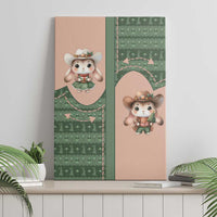 Western Yoke Canvas Wall Art Rabbit Howdy Christmas - Wonder Print Shop