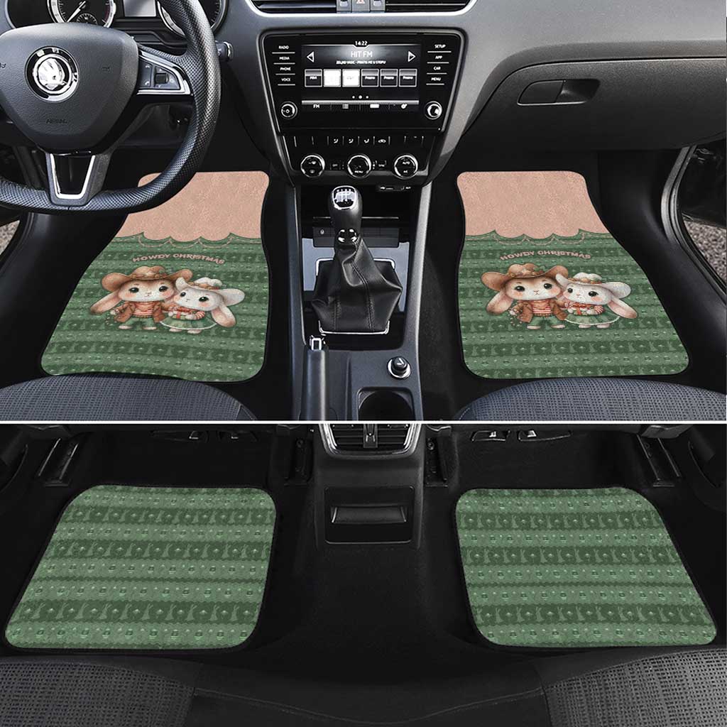 Western Yoke Car Mats Rabbit Howdy Christmas - Wonder Print Shop