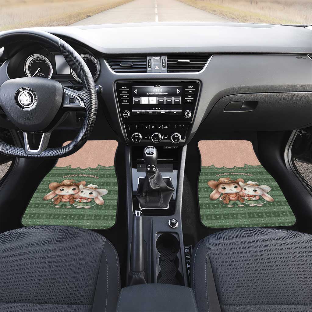 Western Yoke Car Mats Rabbit Howdy Christmas - Wonder Print Shop