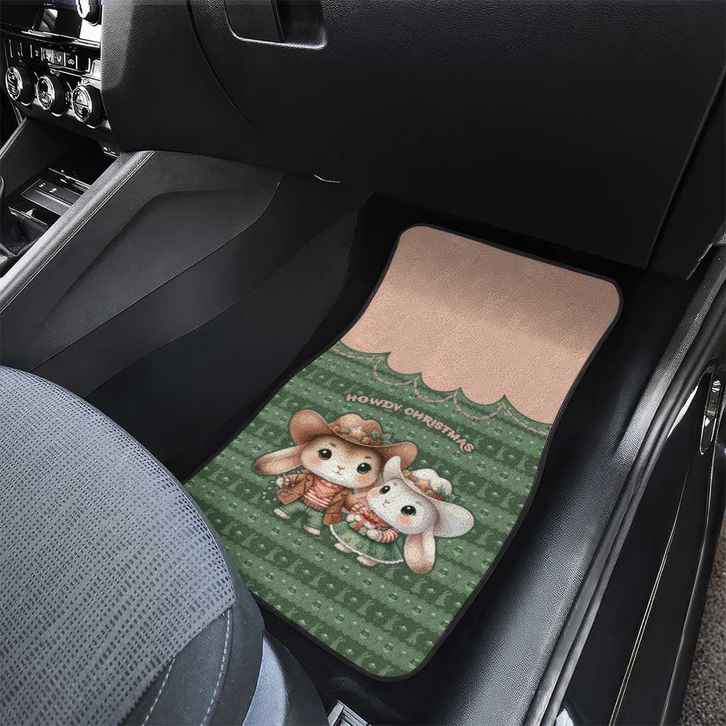 Western Yoke Car Mats Rabbit Howdy Christmas - Wonder Print Shop