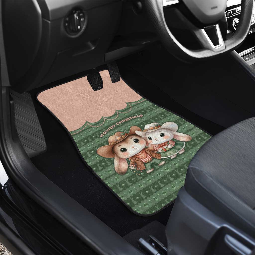 Western Yoke Car Mats Rabbit Howdy Christmas - Wonder Print Shop