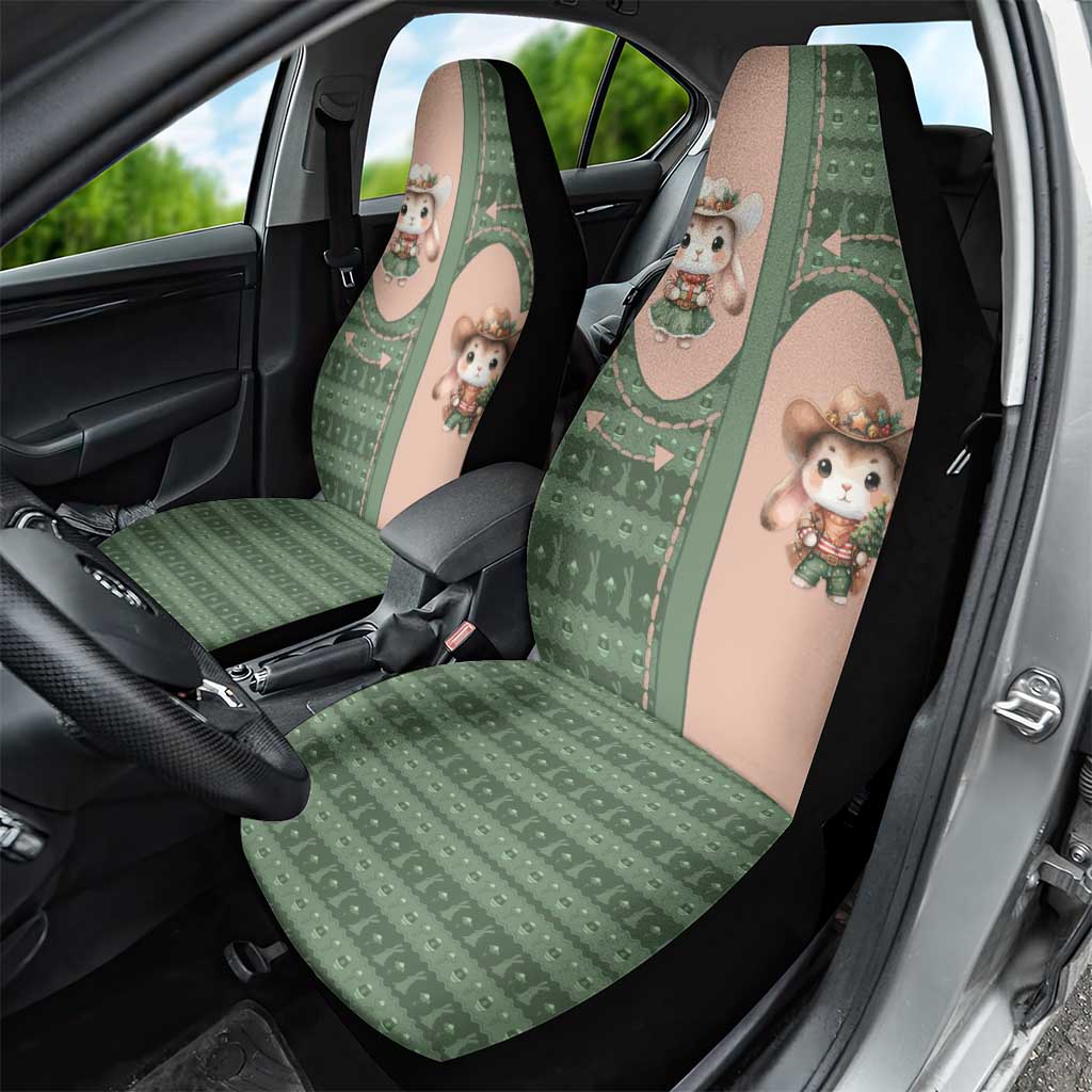 Western Yoke Car Seat Cover Rabbit Howdy Christmas - Wonder Print Shop