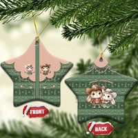 Western Yoke Ceramic Ornament Rabbit Howdy Christmas - Wonder Print Shop