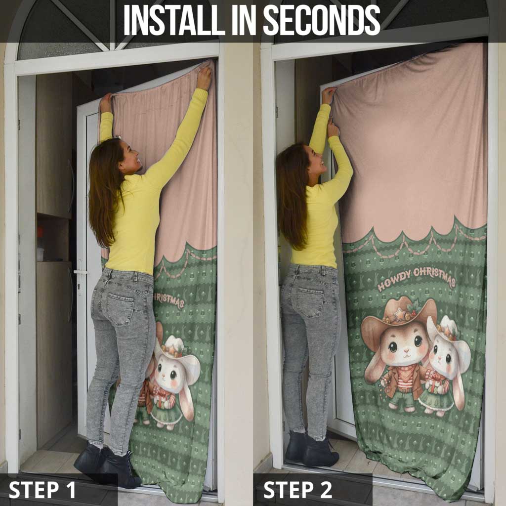 Western Yoke Door Cover Rabbit Howdy Christmas - Wonder Print Shop