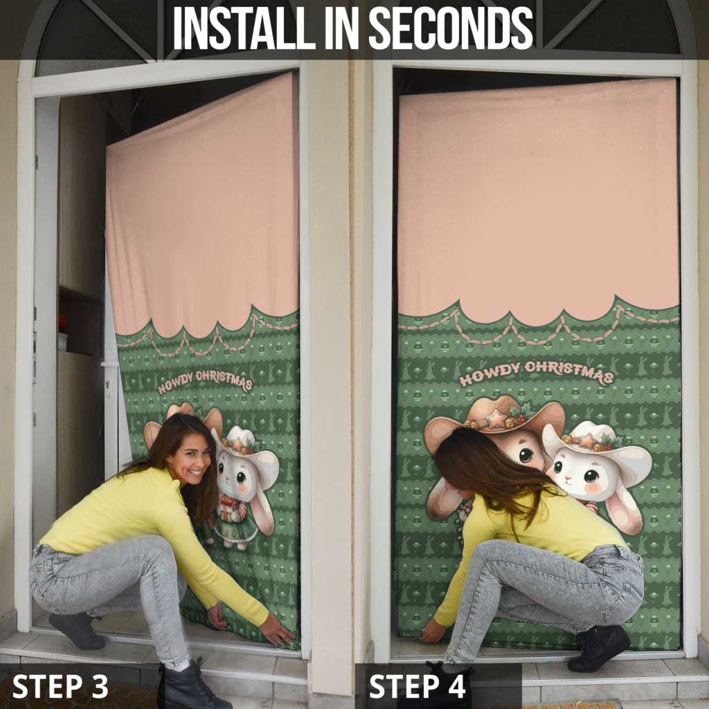 Western Yoke Door Cover Rabbit Howdy Christmas - Wonder Print Shop