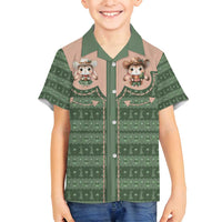 Western Yoke Family Matching Long Sleeve Bodycon Dress and Hawaiian Shirt Rabbit Howdy Christmas - Wonder Print Shop