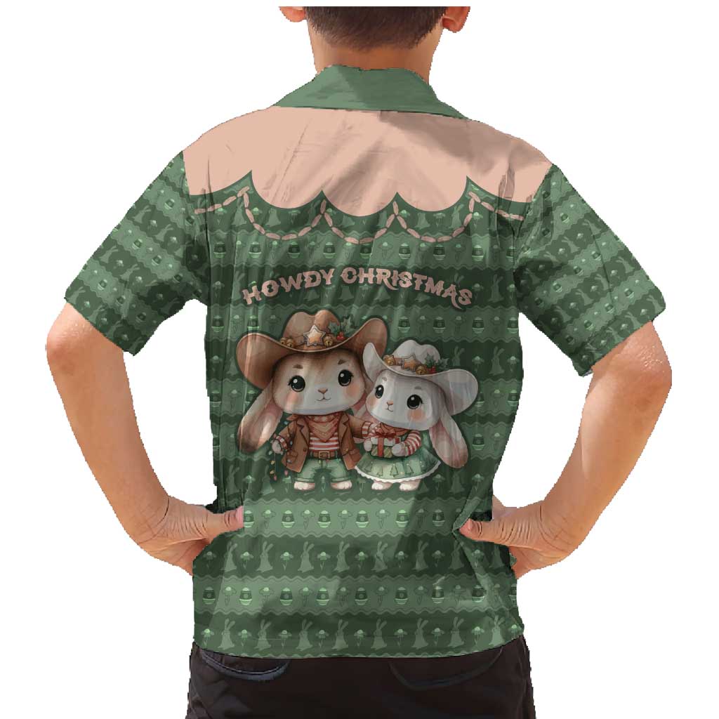 Western Yoke Family Matching Mermaid Dress and Hawaiian Shirt Rabbit Howdy Christmas - Wonder Print Shop