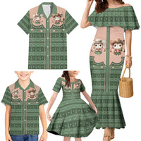 Western Yoke Family Matching Mermaid Dress and Hawaiian Shirt Rabbit Howdy Christmas - Wonder Print Shop