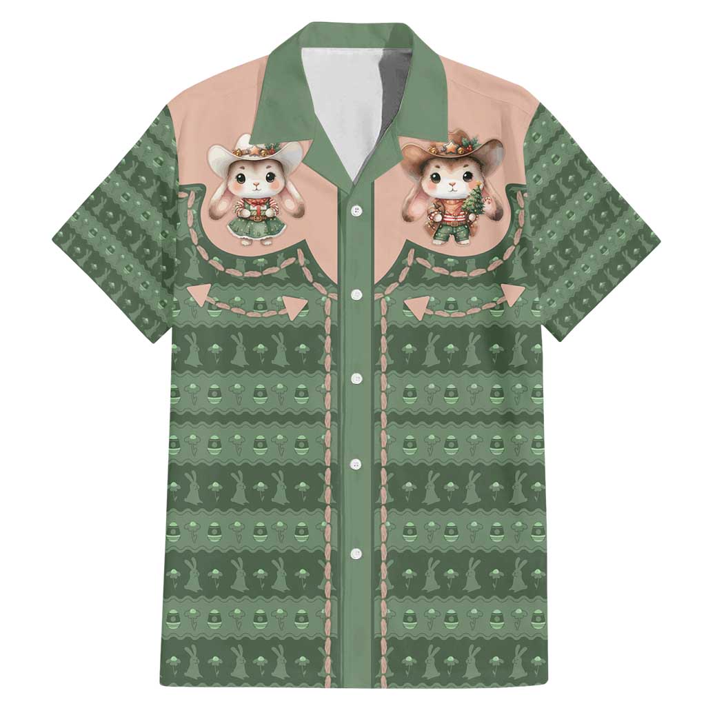 Western Yoke Family Matching Mermaid Dress and Hawaiian Shirt Rabbit Howdy Christmas - Wonder Print Shop