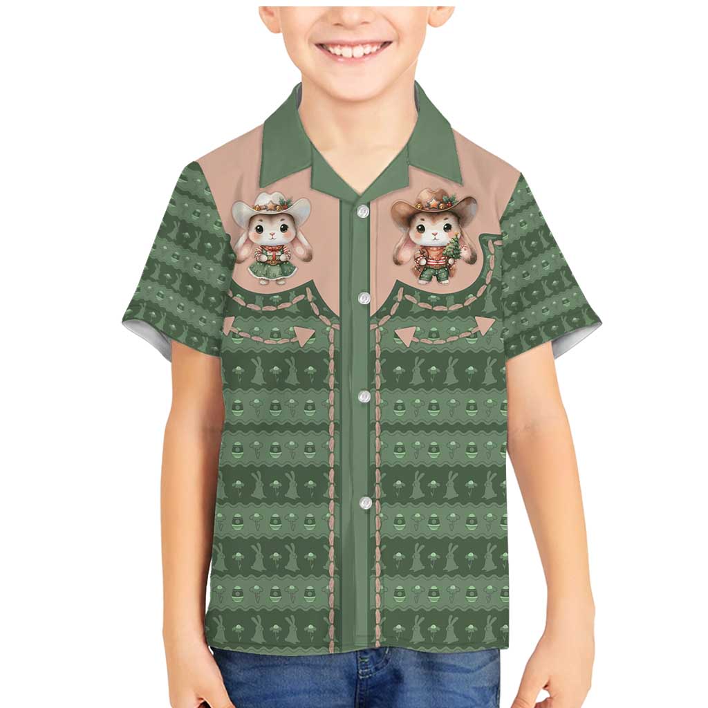 Western Yoke Family Matching Mermaid Dress and Hawaiian Shirt Rabbit Howdy Christmas - Wonder Print Shop