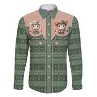 Western Yoke Family Matching Off Shoulder Short Dress and Hawaiian Shirt Rabbit Howdy Christmas - Wonder Print Shop