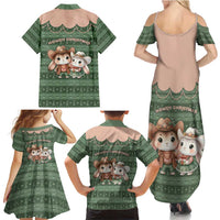Western Yoke Family Matching Summer Maxi Dress and Hawaiian Shirt Rabbit Howdy Christmas - Wonder Print Shop