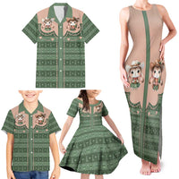 Western Yoke Family Matching Tank Maxi Dress and Hawaiian Shirt Rabbit Howdy Christmas - Wonder Print Shop