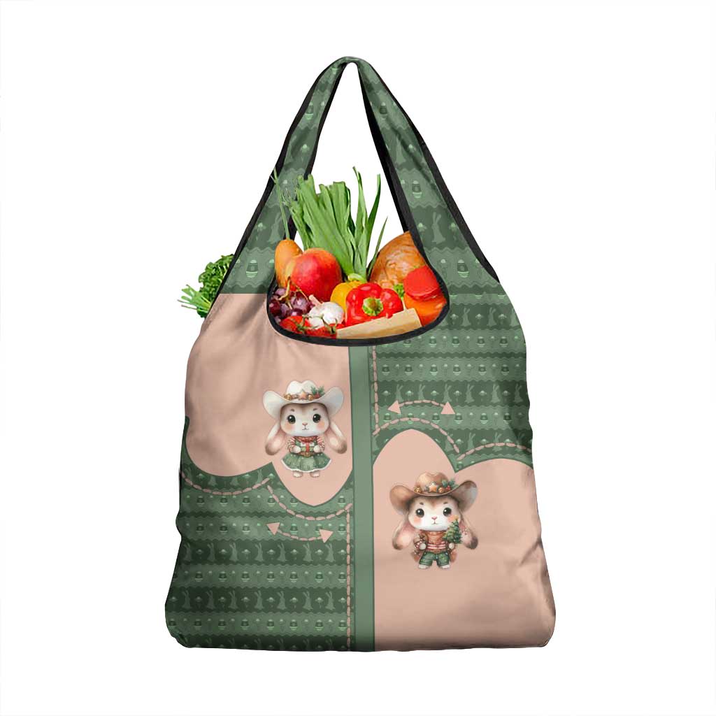 Western Yoke Grocery Bag Rabbit Howdy Christmas - Wonder Print Shop