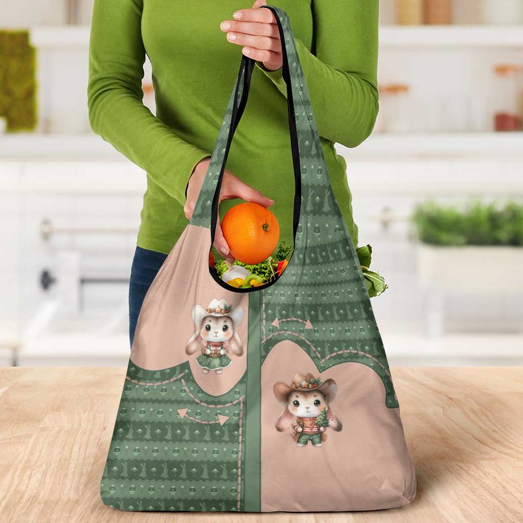 Western Yoke Grocery Bag Rabbit Howdy Christmas - Wonder Print Shop