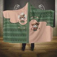 Western Yoke Hooded Blanket Rabbit Howdy Christmas - Wonder Print Shop