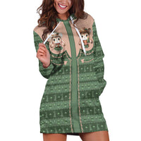 Western Yoke Hoodie Dress Rabbit Howdy Christmas - Wonder Print Shop