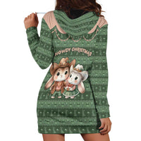 Western Yoke Hoodie Dress Rabbit Howdy Christmas - Wonder Print Shop