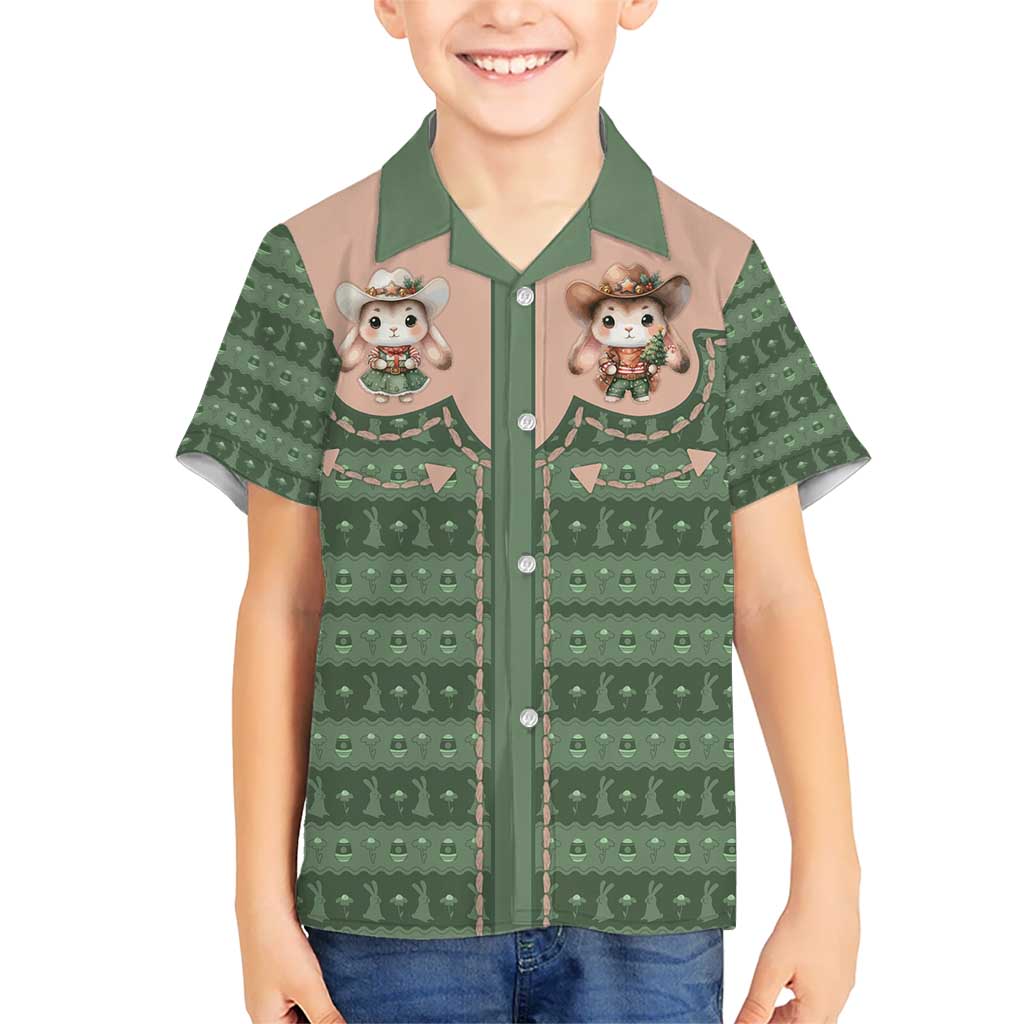 Western Yoke Kid Hawaiian Shirt Rabbit Howdy Christmas - Wonder Print Shop