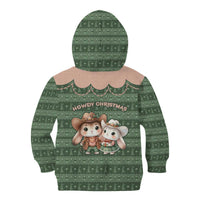 Western Yoke Kid Hoodie Rabbit Howdy Christmas - Wonder Print Shop