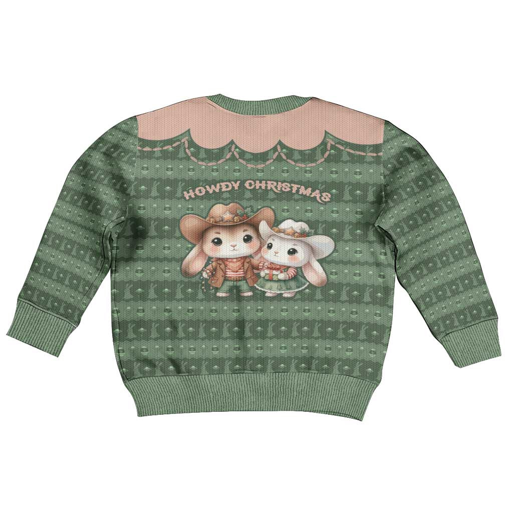 Western Yoke Kid Ugly Christmas Sweater Rabbit Howdy Christmas - Wonder Print Shop