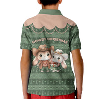 Western Yoke Kid Polo Shirt Rabbit Howdy Christmas - Wonder Print Shop