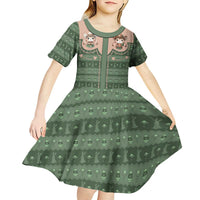 Western Yoke Kid Short Sleeve Dress Rabbit Howdy Christmas - Wonder Print Shop