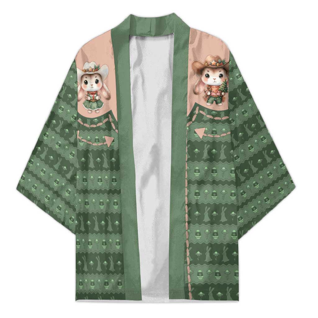 Western Yoke Kimono Rabbit Howdy Christmas - Wonder Print Shop
