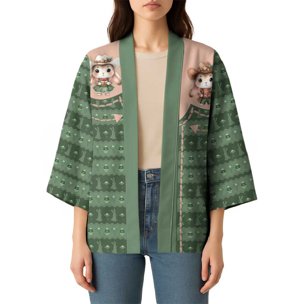 Western Yoke Kimono Rabbit Howdy Christmas - Wonder Print Shop