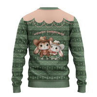 Western Yoke Ugly Christmas Sweater Rabbit Howdy Christmas - Wonder Print Shop