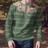 Western Yoke Ugly Christmas Sweater Rabbit Howdy Christmas - Wonder Print Shop