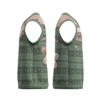 Western Yoke Christmas Knitted V-Neck Vest Rabbit Howdy Christmas - Wonder Print Shop