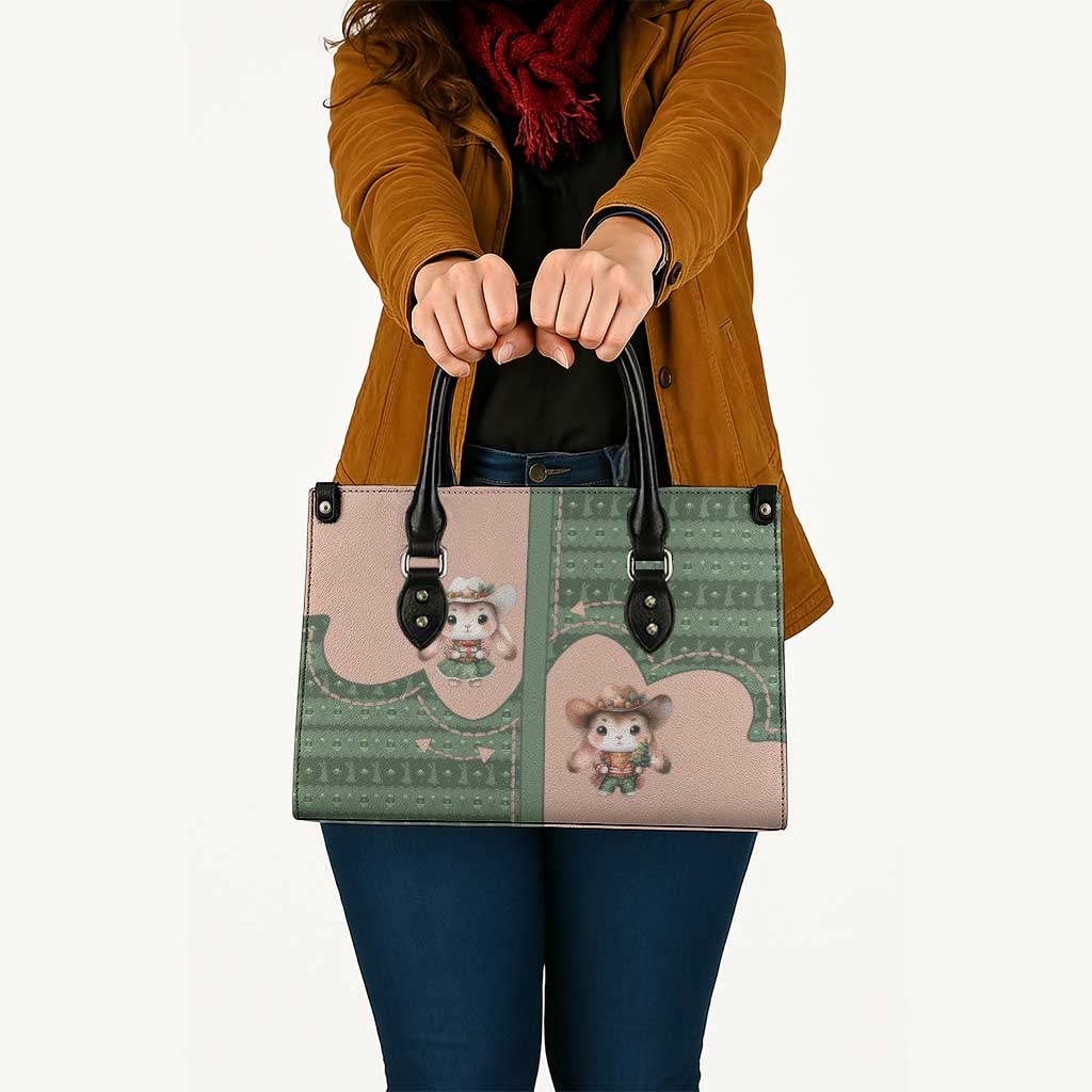Western Yoke Leather Bag Rabbit Howdy Christmas - Wonder Print Shop