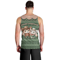 Western Yoke Men Tank Top Rabbit Howdy Christmas - Wonder Print Shop