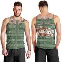 Western Yoke Men Tank Top Rabbit Howdy Christmas - Wonder Print Shop