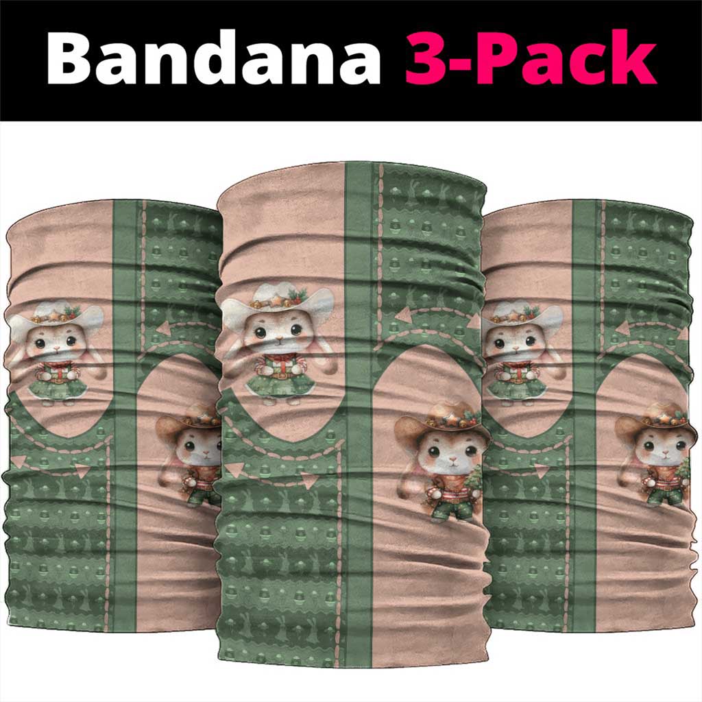 Western Yoke Neck Gaiter Rabbit Howdy Christmas - Wonder Print Shop